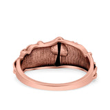 Mushroom Ring Oxidized Band Solid 925 Sterling Silver Thumb Ring (9.3mm)