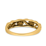 Flowers Ring Oxidized Band Solid 925 Sterling Silver Thumb Ring (4.7mm)
