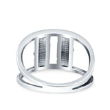 Flowers Ring Oxidized Band Solid 925 Sterling Silver Thumb Ring (11.6mm)