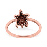 Turtle Ring Oxidized Band Solid 925 Sterling Silver Thumb Ring (12mm)