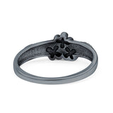Daisies Plumeria Leaf Flower Ring Oxidized Band Solid 925 Sterling Silver Thumb Ring (6.5mm)
