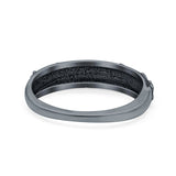Flowers Ring Oxidized Band Solid 925 Sterling Silver Thumb Ring (5mm)