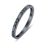Arrows Ring Oxidized Band Solid 925 Sterling Silver Thumb Ring (2mm)