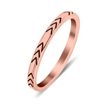 Arrows Ring Oxidized Band Solid 925 Sterling Silver Thumb Ring (2mm)