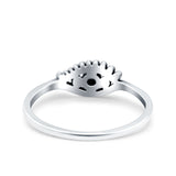 Eye Ring Oxidized Band Solid Black CZ 925 Sterling Silver Thumb Ring (6mm)