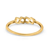 Four Square Eye Style Band Solid 925 Sterling Silver Thumb Ring (4mm)
