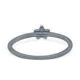 Star Ring Oxidized Band Solid 925 Sterling Silver Thumb Ring (5mm)