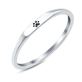 Paw Print Ring Oxidized Band Solid 925 Sterling Silver Thumb Ring (2.2mm)