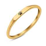 Paw Print Ring Oxidized Band Solid 925 Sterling Silver Thumb Ring (2.2mm)
