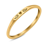 Heart & Wings Ring Oxidized Band Solid 925 Sterling Silver Thumb Ring (2.2mm)