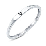 Lucky Horseshoe Ring Oxidized Band Solid 925 Sterling Silver Thumb Ring (2.2mm)