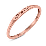 Paw Print & Wings Ring Oxidized Band Solid 925 Sterling Silver Thumb Ring (2.2mm)