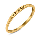 Paw Print & Wings Ring Oxidized Band Solid 925 Sterling Silver Thumb Ring (2.2mm)
