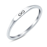 Infinity Ring Oxidized Band Solid 925 Sterling Silver Thumb Ring (2.2mm)