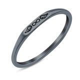 Infinity Wings Ring Oxidized Band Solid 925 Sterling Silver Thumb Ring (2.2mm)