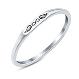 Infinity Wings Ring Oxidized Band Solid 925 Sterling Silver Thumb Ring (2.2mm)