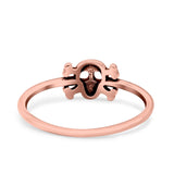 Skull & Crossbones Ring Oxidized Band Solid 925 Sterling Silver Thumb Ring (6.2mm)