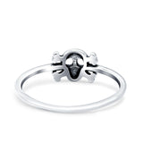 Skull & Crossbones Ring Oxidized Band Solid 925 Sterling Silver Thumb Ring (6.2mm)