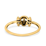 Skull & Crossbones Ring Oxidized Band Solid 925 Sterling Silver Thumb Ring (6.2mm)