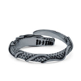 Dragon Ring Oxidized Band Solid 925 Sterling Silver Thumb Ring (7.3mm)