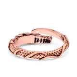 Dragon Ring Oxidized Band Solid 925 Sterling Silver Thumb Ring (7.3mm)