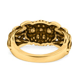 Owl Ring Oxidized Band Solid 925 Sterling Silver Thumb Ring (10.5mm)