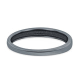 Heart Band Oxidized Ring Solid 925 Sterling Silver (3mm)