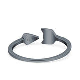 Arrow Band Oxidized Ring Solid 925 Sterling Silver (5mm)