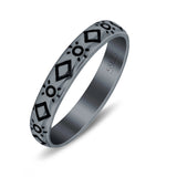 Sun Ring Oxidized Band Solid 925 Sterling Silver Thumb Ring (3mm)