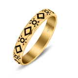 Sun Ring Oxidized Band Solid 925 Sterling Silver Thumb Ring (3mm)