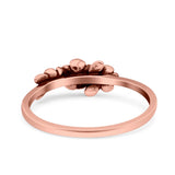 Flowers Ring Oxidized Band Solid 925 Sterling Silver Thumb Ring (5mm)