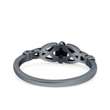 Celtic Ring Oxidized Band Solid 925 Sterling Silver Thumb Ring (5mm)
