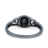 Bali Style Ring Oxidized Band Solid 925 Sterling Silver Thumb Ring (6.8mm)