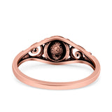 Bali Style Ring Oxidized Band Solid 925 Sterling Silver Thumb Ring (6.8mm)