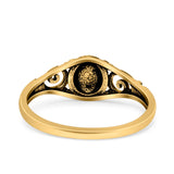 Bali Style Ring Oxidized Band Solid 925 Sterling Silver Thumb Ring (6.8mm)