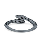 Snakes Band Oxidized Ring Solid 925 Sterling Silver (5.5mm)