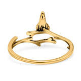 Bird Ring Oxidized Band Solid 925 Sterling Silver Thumb Ring (12mm)