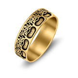 Trees Ring Oxidized Band Solid 925 Sterling Silver Thumb Ring (7mm)