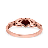 Heart Celtic Ring Oxidized Band Solid 925 Sterling Silver Thumb Ring (5mm)