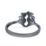Cats Ring Oxidized Band Solid 925 Sterling Silver Thumb Ring (10mm)