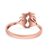 Cats Ring Oxidized Band Solid 925 Sterling Silver Thumb Ring (10mm)