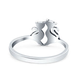 Cats Ring Oxidized Band Solid 925 Sterling Silver Thumb Ring (10mm)