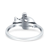 Alligator Ring Oxidized Band Solid 925 Sterling Silver Thumb Ring (10mm)