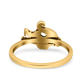 Alligator Ring Oxidized Band Solid 925 Sterling Silver Thumb Ring (10mm)