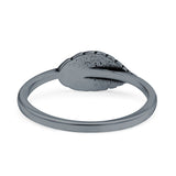 Leaves Ring Oxidized Band Solid 925 Sterling Silver Thumb Ring (6.5mm)