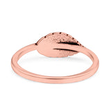 Leaves Ring Oxidized Band Solid 925 Sterling Silver Thumb Ring (6.5mm)