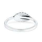 Leaves Ring Oxidized Band Solid 925 Sterling Silver Thumb Ring (6.5mm)