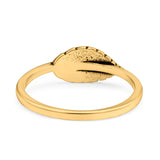 Leaves Ring Oxidized Band Solid 925 Sterling Silver Thumb Ring (6.5mm)
