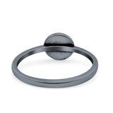Moon & Star Ring Oxidized Band Solid 925 Sterling Silver Thumb Ring (6mm)