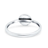 Moon & Star Ring Oxidized Band Solid 925 Sterling Silver Thumb Ring (6mm)